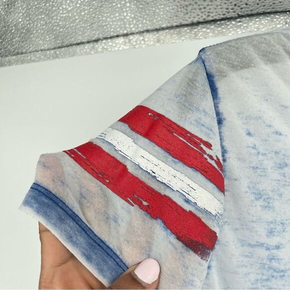 5th & Ocean Women’s Chicago Cubs Baseball Burnout V-Neck Short Sleeve Tee Small - Picture 6 of 12